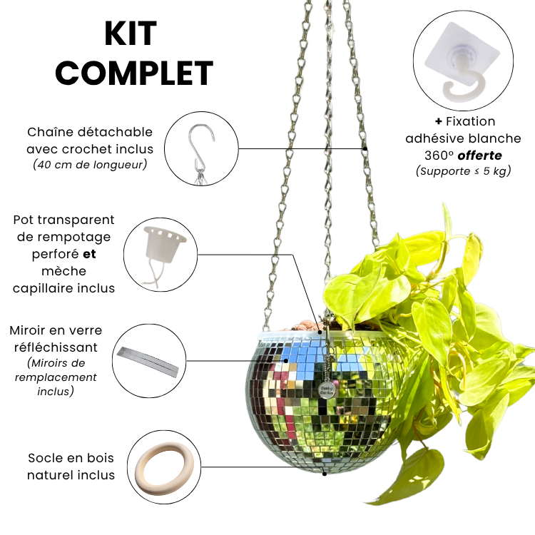 Cache-pot "Boule Disco"