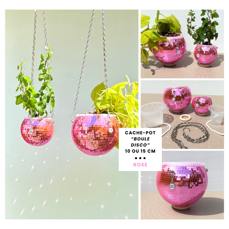 Cache-pot "Boule Disco"