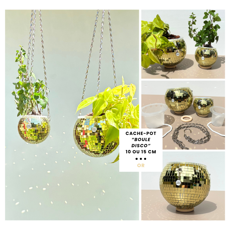 Cache-pot "Boule Disco"