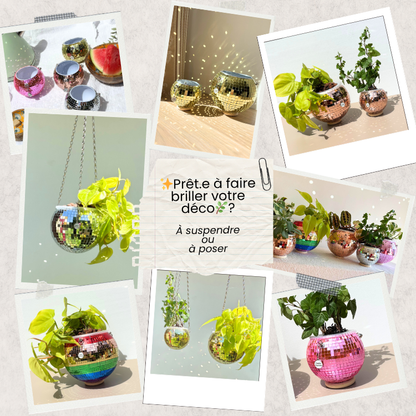 Cache-pot "Boule Disco"